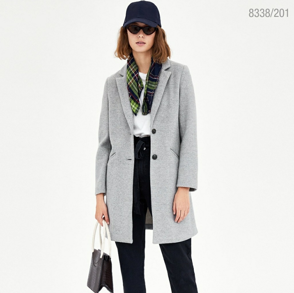 Zara TRF outerwear: Super soft coat in Gre…